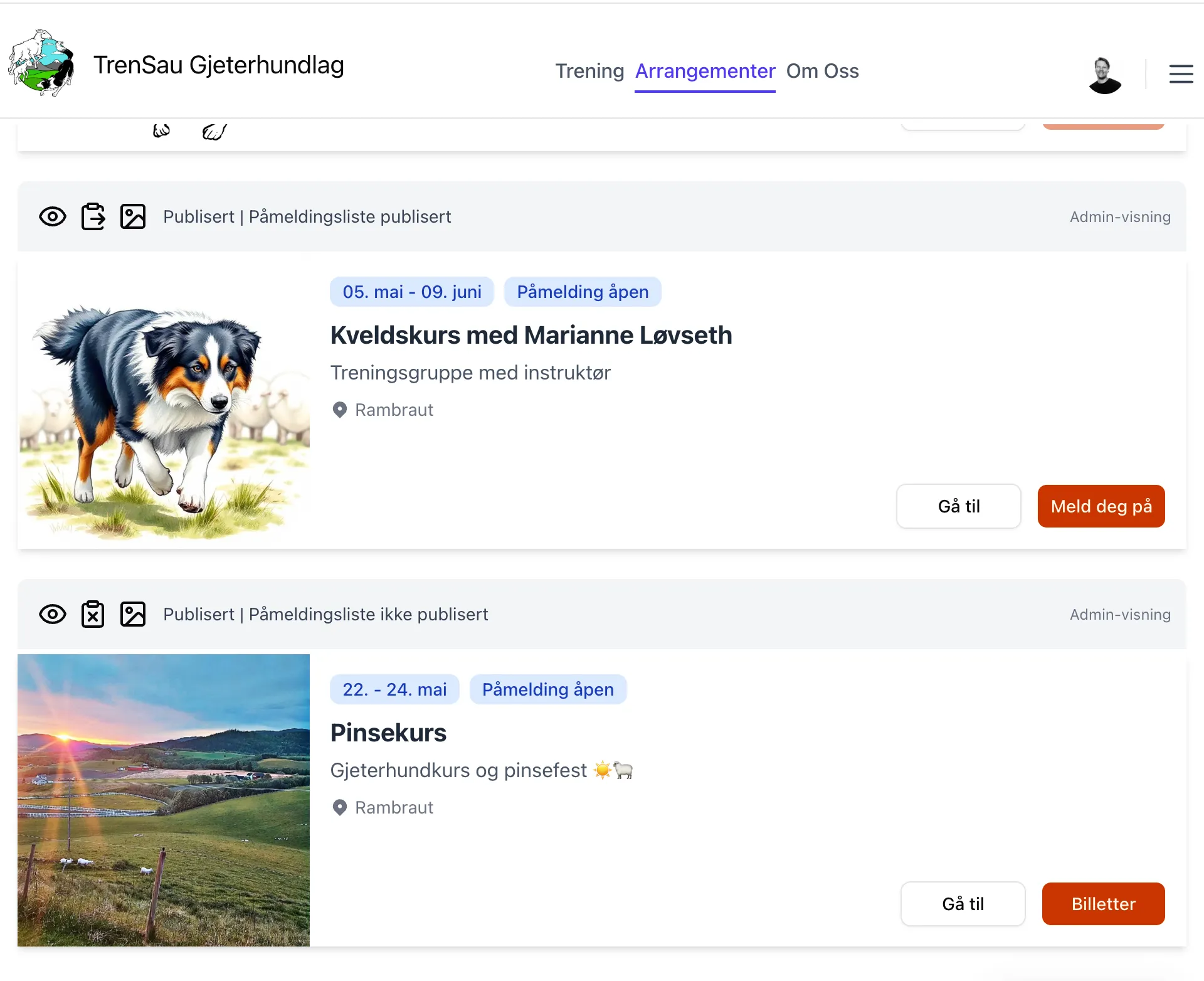 Kursoversikt